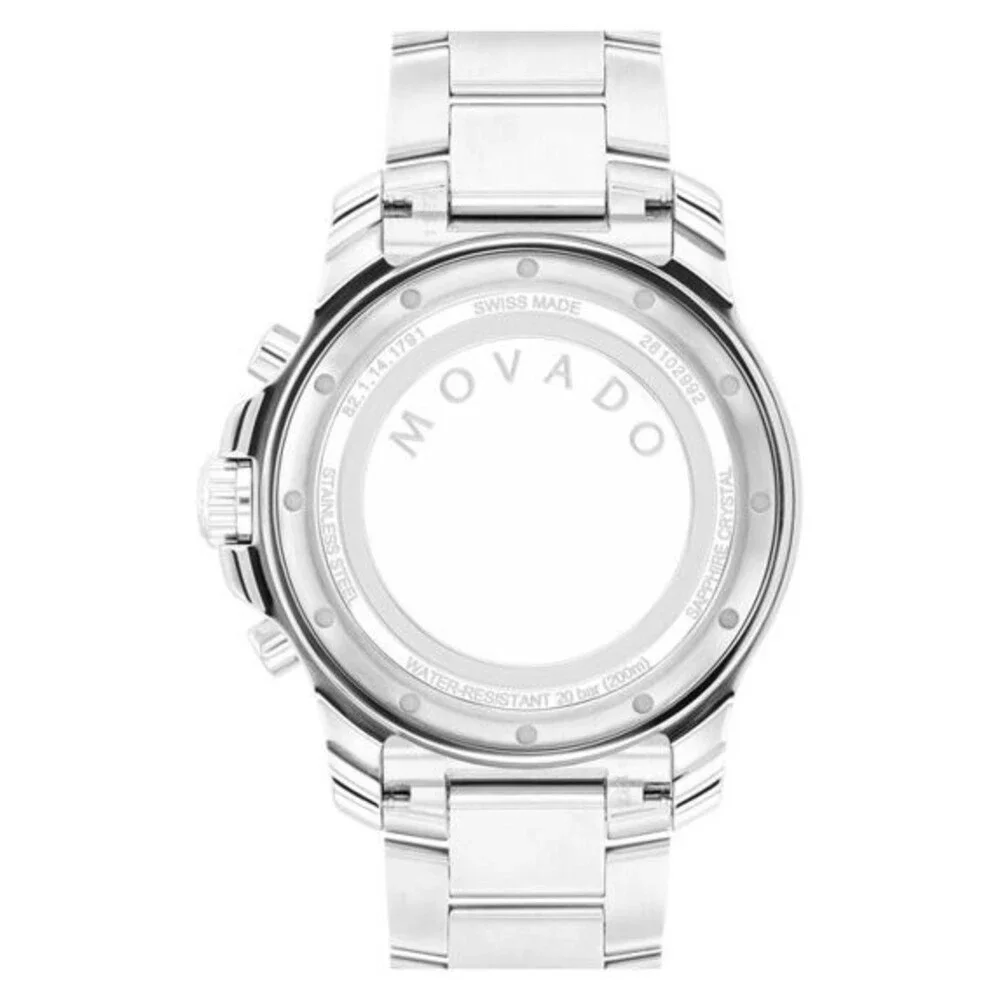 MOVADO ACTIVE SPORT CHRONOGRAPH 2600203 GREEN DIAL SILVER BRACELET MENS WATCH